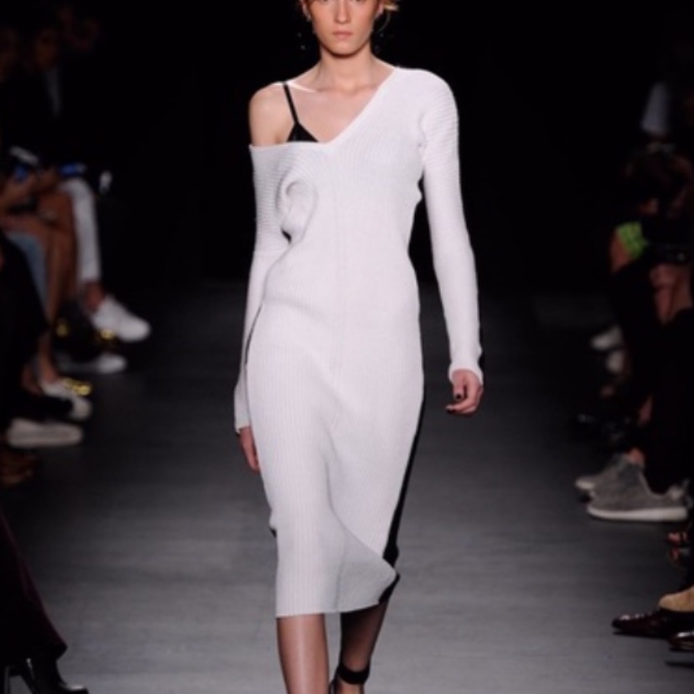 Rag and bone Felice black and white sweater dress